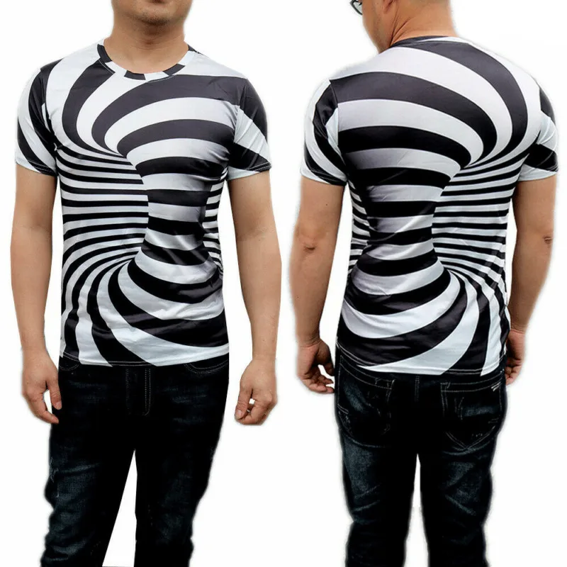 Мужская футболка с принтом гипноза коротким рукавом|Мужские футболки| |