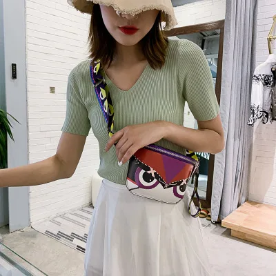 2019 модная женская поясная сумка из искусственной кожи нагрудная с граффити