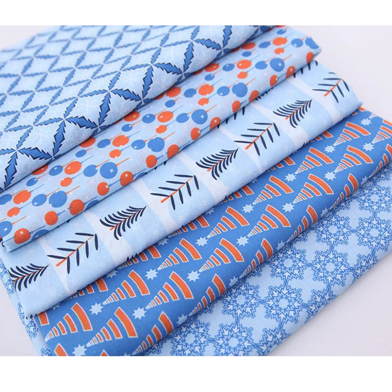 Рождественская хлопчатобумажная ткань в виде снежинки 5 шт. 25 х2 5/50 х50 см 100%