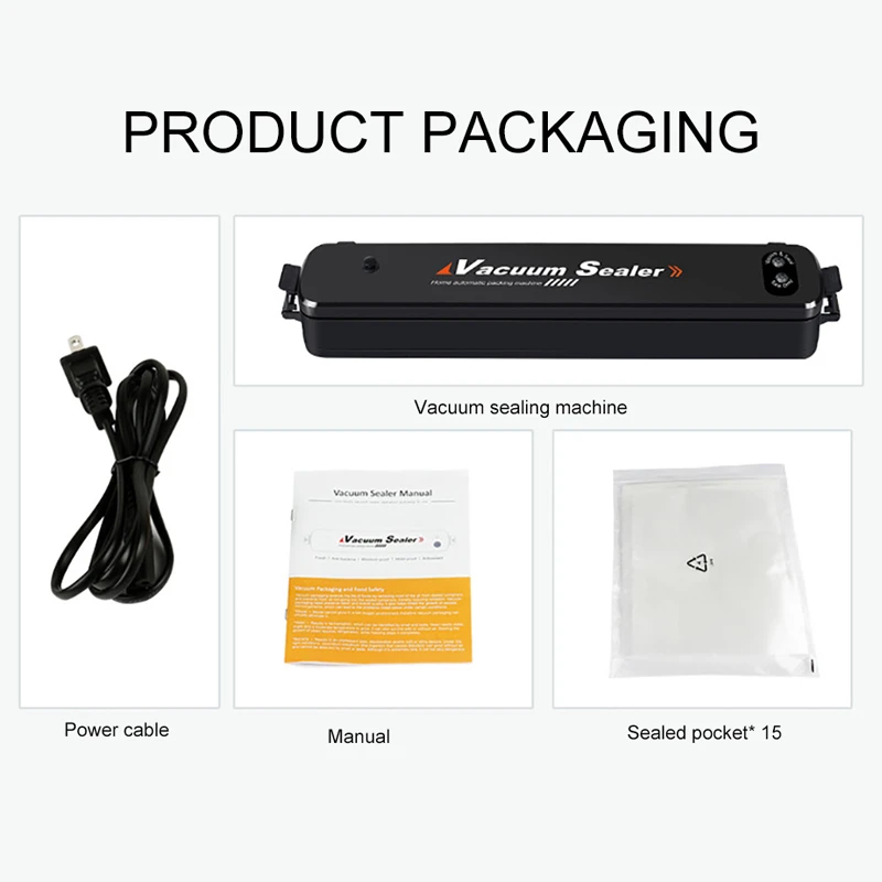 

Food Vacuum Sealer Packaging Machine 110V 220V Film Sealer Vacuum Packer Saver Storage Rolls 15Pcs Bags Best Vacuum Food Sealer