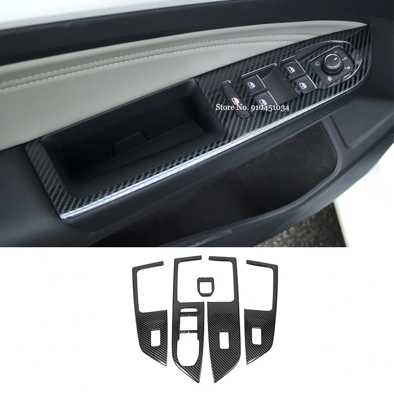 

For VW Volkswagen Golf 8 MK8 2020 2021 Car Accessories LHD Stainless Carbon Window Armrest Glass Lift switch control panel 5pcs
