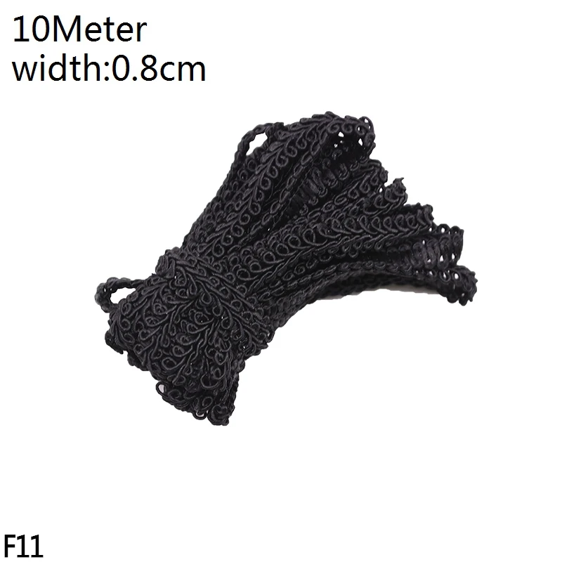 F11-10m black 1/3/10 ярдов ручной работы с кружевной отделкой в стиле пэчворк Материал белого и розового цветов с кружевными вставками, с узором в сердечко, лента для самодельного украшения одежды швейная фурнитура - Цвет: F11-10m black