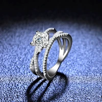 925 sterling silver ring women 1 ct moissanite diamond engagement wedding bands fine jewelry