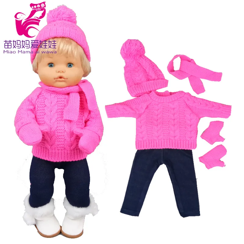 

16" Nenuco dolll clothes sweater hat scarf 40cm Ropa y su Hermanita baby dolls clothes winter snow set
