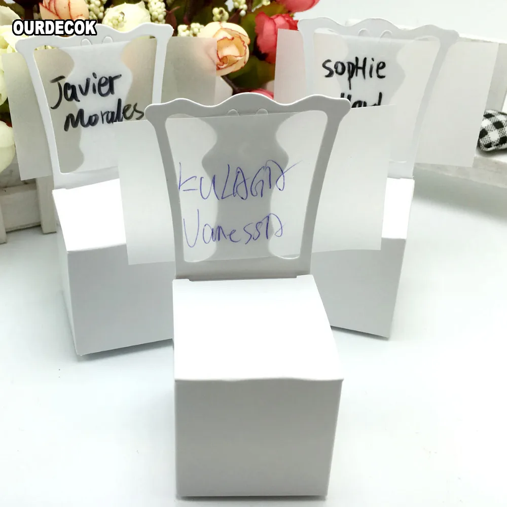 50 шт. держатель для карт в форме стула Свадебная коробка конфет подарочные