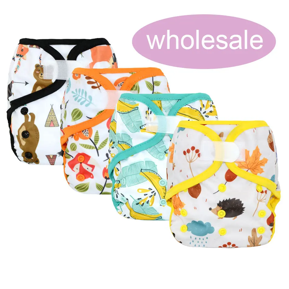 50 шт./лот детские тканевые подгузники Happy Flute OS с бамбуковой вставкой или без нее