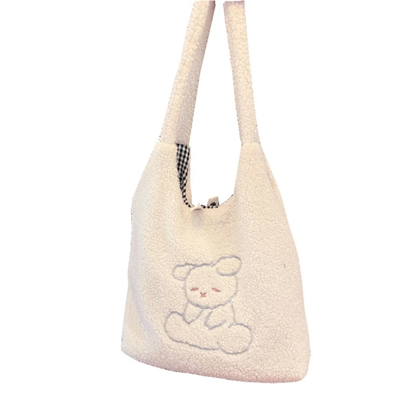 

Women Cartoon Lamb Embroidery Shoulder Crossbody Bag Tote Satchel Purse