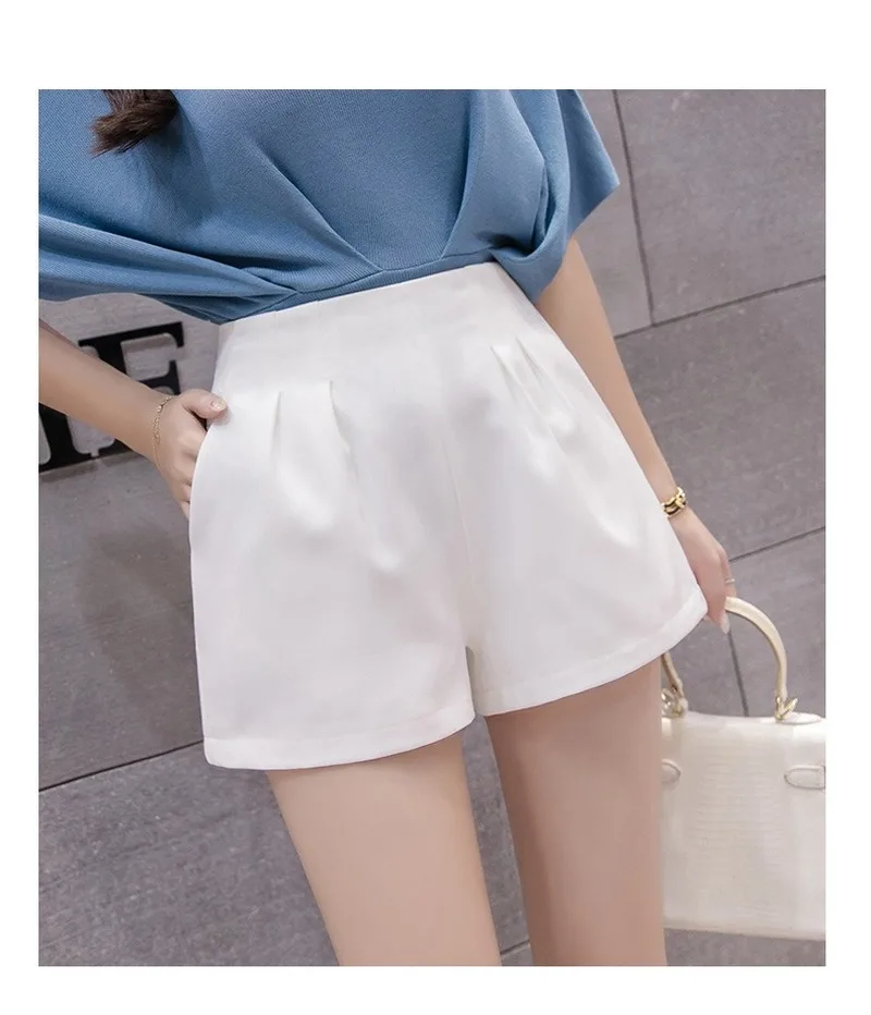 Шорты женские шифоновые с завышенной талией модные облегающие широкими