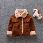 Детские вельветовые куртки Новинка зимы 2019, теплая куртка для маленьких мальчиков и девочек Детские плотные вельветовые пальто детские шерстяные пальто с капюшоном