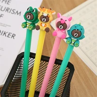 1 pcs cute creative bear gel pen cartoon kawaii stationery office school supplies sweet pretty lovely cartoon handles