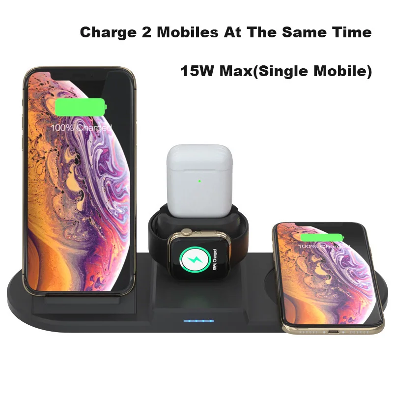 15 Вт QI Беспроводное зарядное устройство для iPhone 11pro air pods Быстрая зарядка для iWatch Apple Watch термостатическая 55 °C умная кофейная кружка