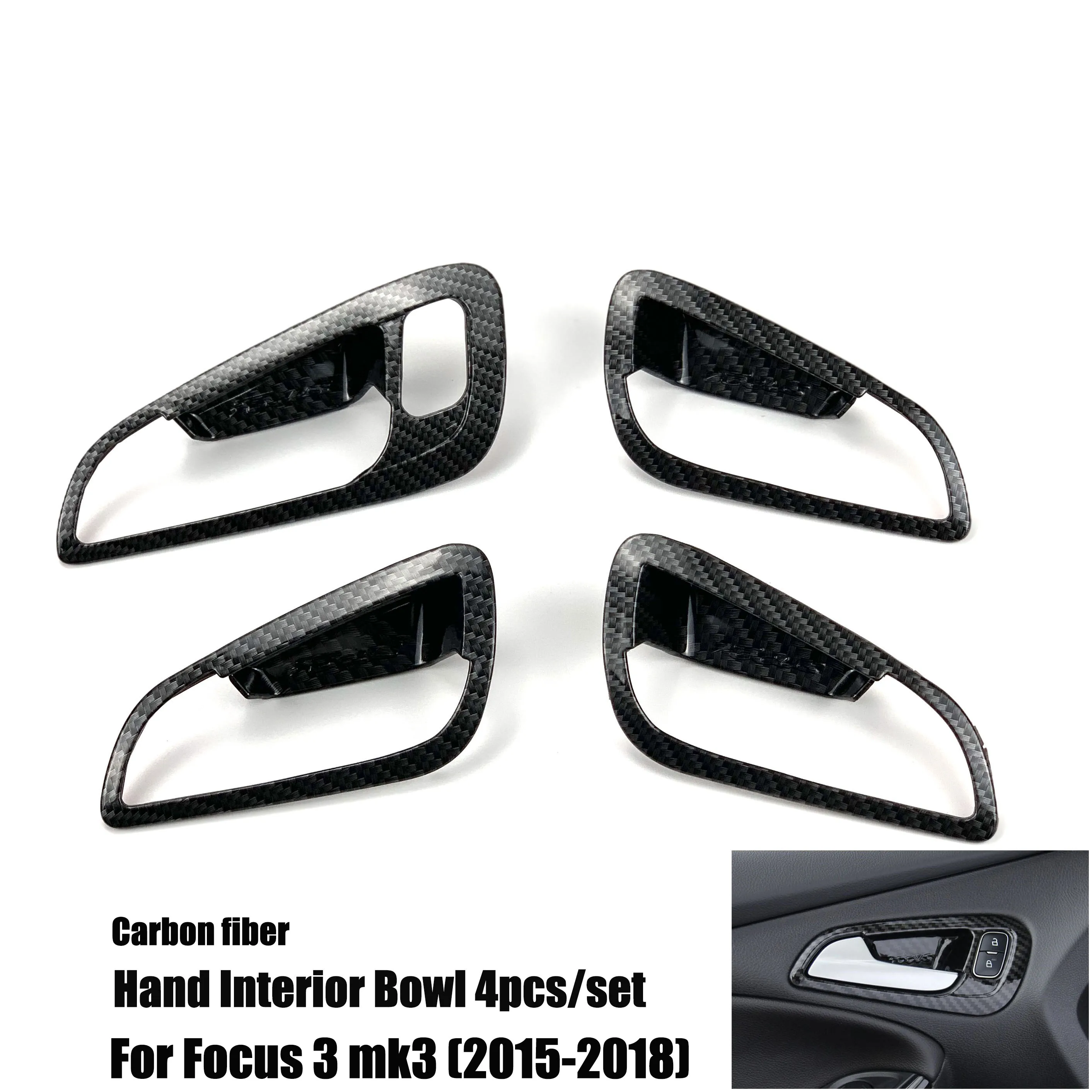 

Для Ford Focus 3 4 Mk3 MK4 седан хэтчбек 2012-2021 аксессуары для стайлинга автомобиля внутренняя ручка Чаша отделка Декоративная наклейка