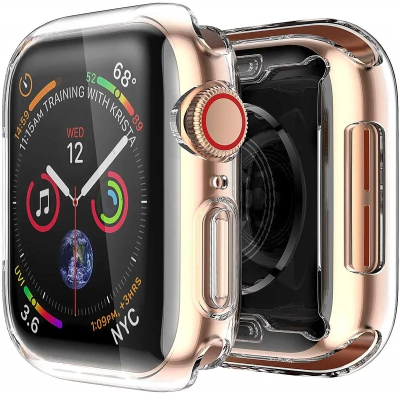 Мягкий прозрачный силиконовый чехол из ТПУ для Apple Watch Series 5/4/3/2/1 40 мм 44 38 42 10 шт. |