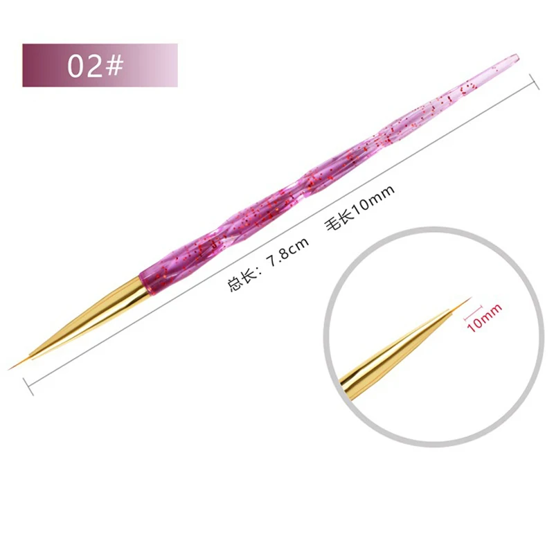 5 шт. акриловая кисть для ногтей Набор рисования тонкая крючок линия Ручка