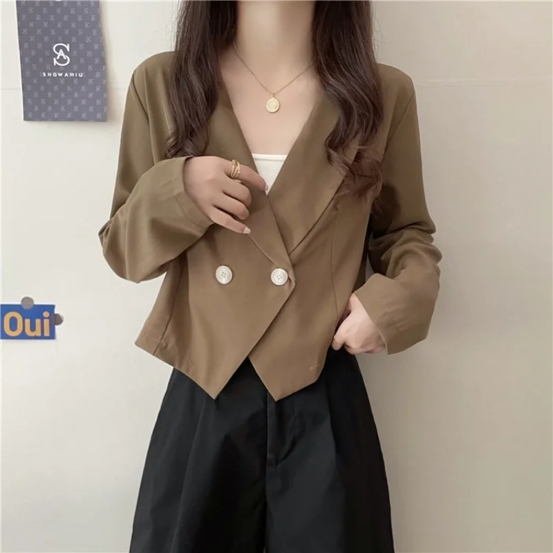 Осенняя изящная и модная свободная Короткая Повседневная универсальная куртка