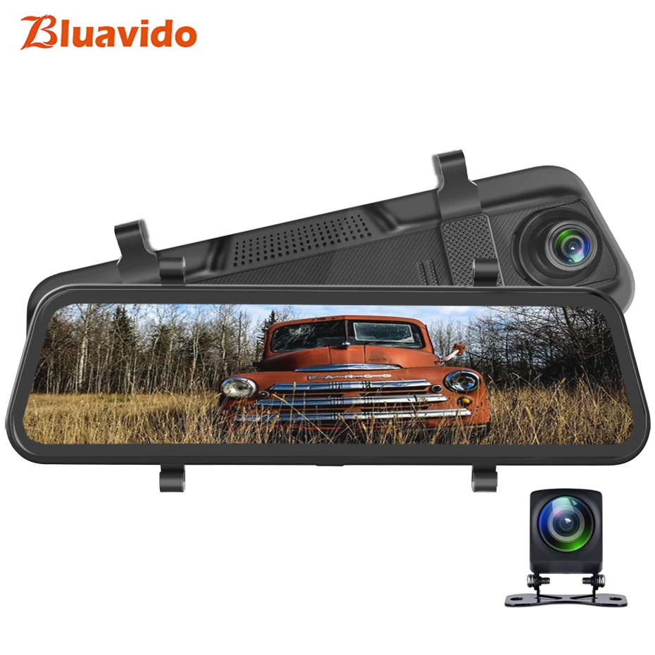 Зеркало-видеорегистратор Bluavido 10 дюймов IPS 1080P с камерой заднего вида 720P |