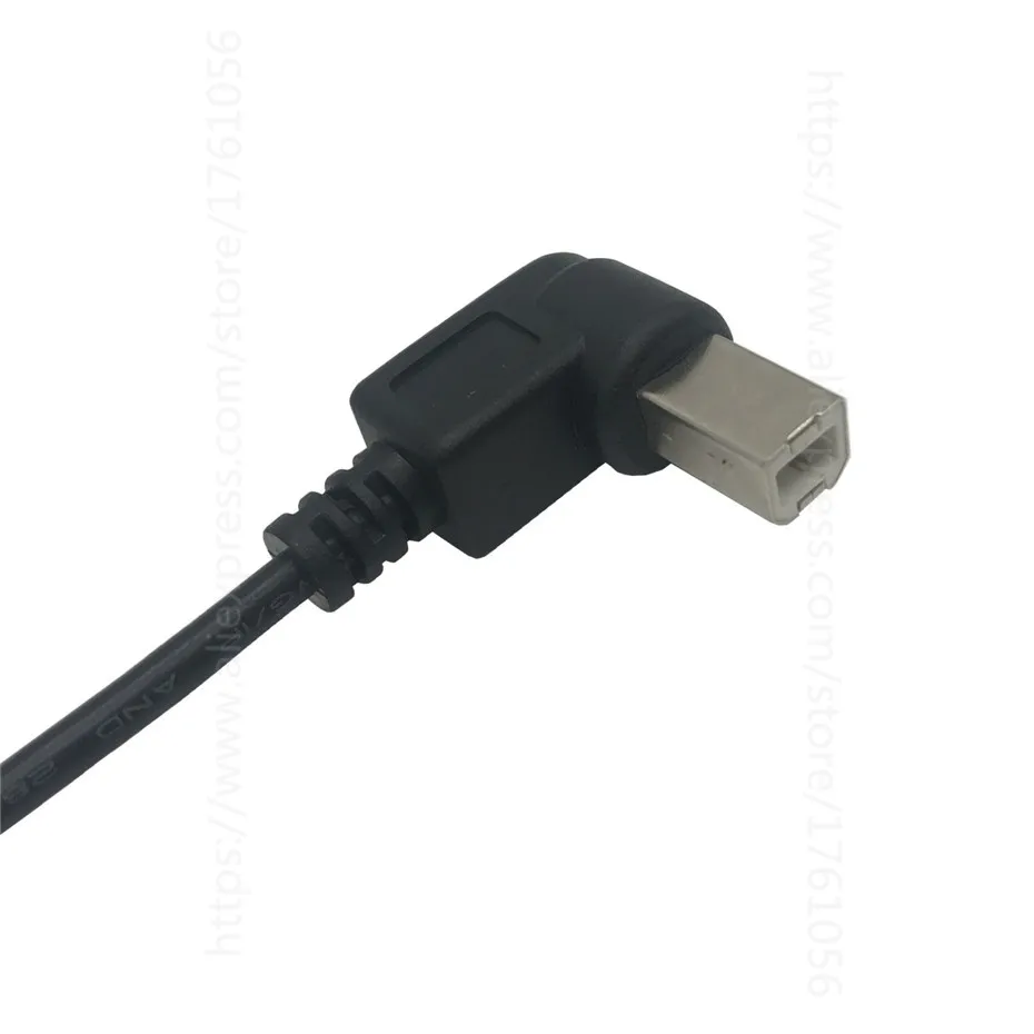 USB кабель высокоскоростной 2,0 A до B Мужской 90 градусов прямоугольный кабель для Canon Brother samsung Hp Epson кабель для принтера 5 футов 1,5 м