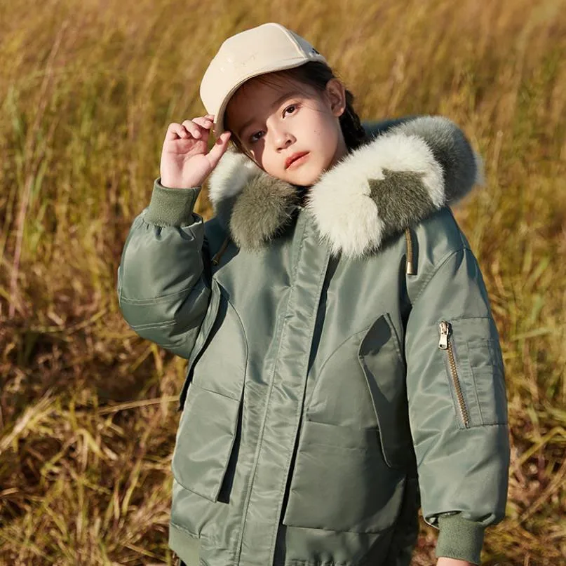 

Russian Kids Winter Down Coat For Girls Real Fur Collar Thicker Warm Outerwear Teenage Parka Snowsuit Down Jacket For Boys Y3630