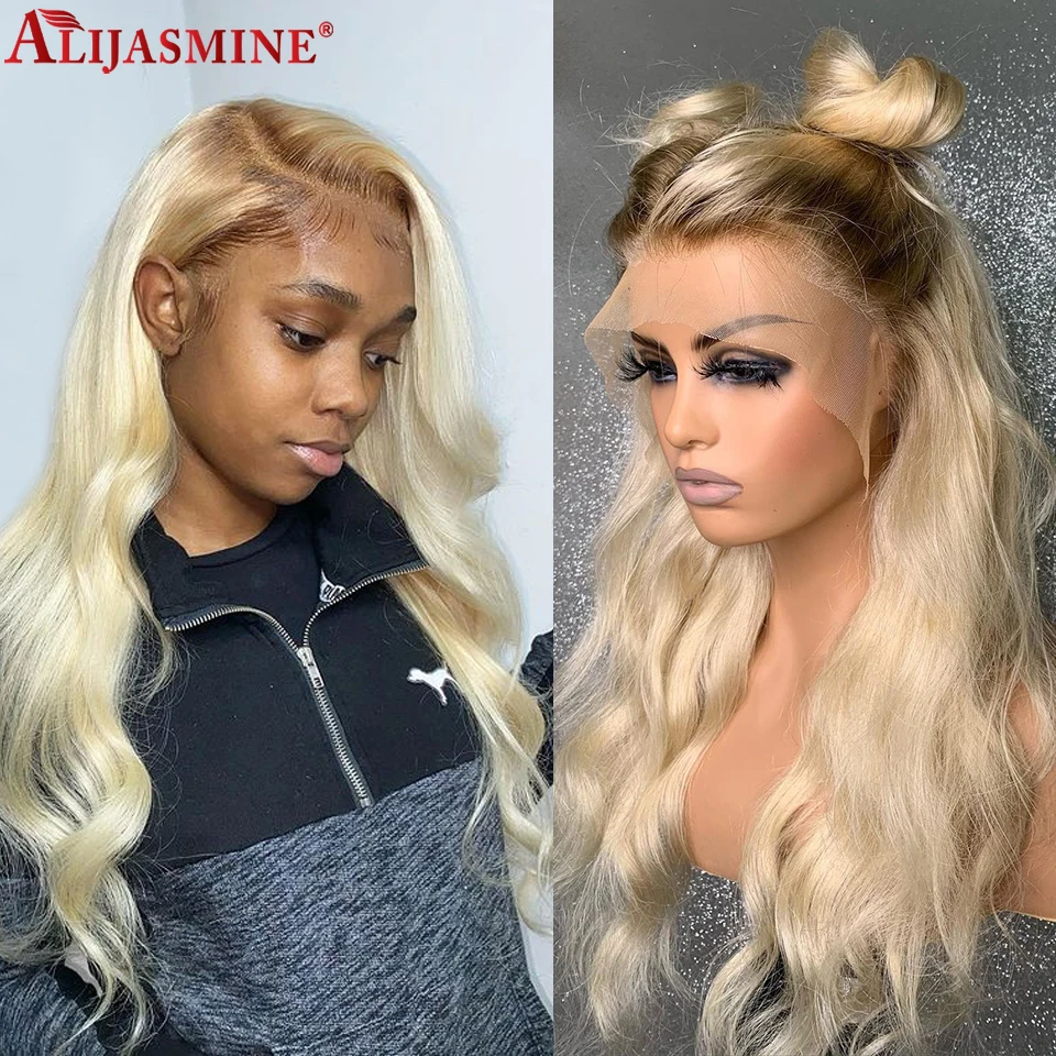 #4 613 кружевной передний парик бразильский Реми блонд объемная волна человеческие