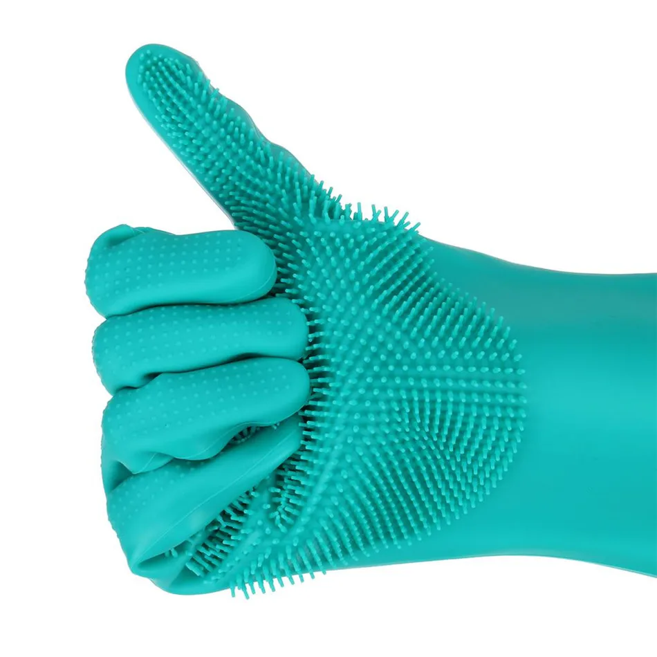 1 пара посуды моющиеся перчатки волшебные силиконовые для мытья посуды перчатки с чистящей щеткой кухонные моющие чистящие перчатки
