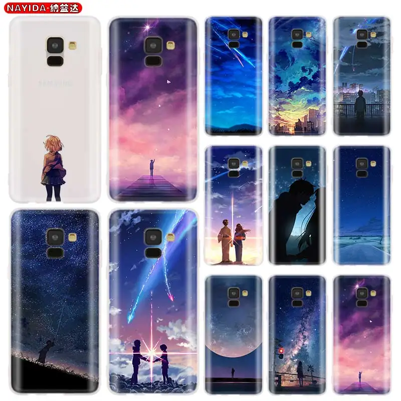 

starry day anime Transparent Phone soft Case for Samsung Galaxy A30 A50 A90 A3 A5 A7 A8 2016 2017 A6 2018 Plus Fundas