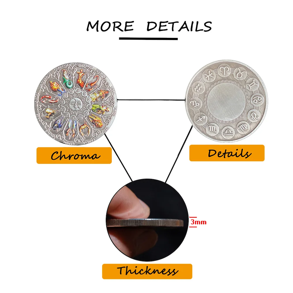 Красивые зодиака Созвездие серебряные коллекционные монеты подарки невалютных