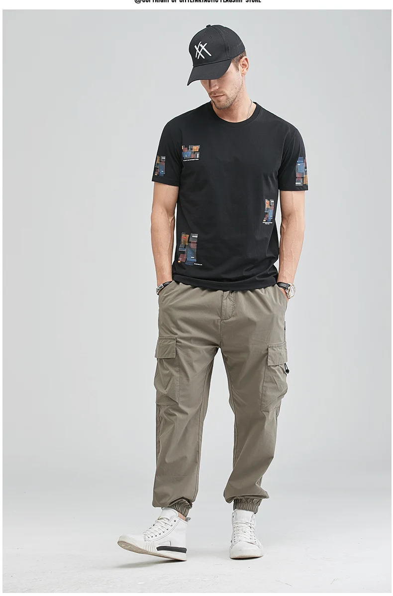 

XZ1781 Men's 2021 summer new round neck print half-sleeved trend summer loose short-sleeved t-shirt