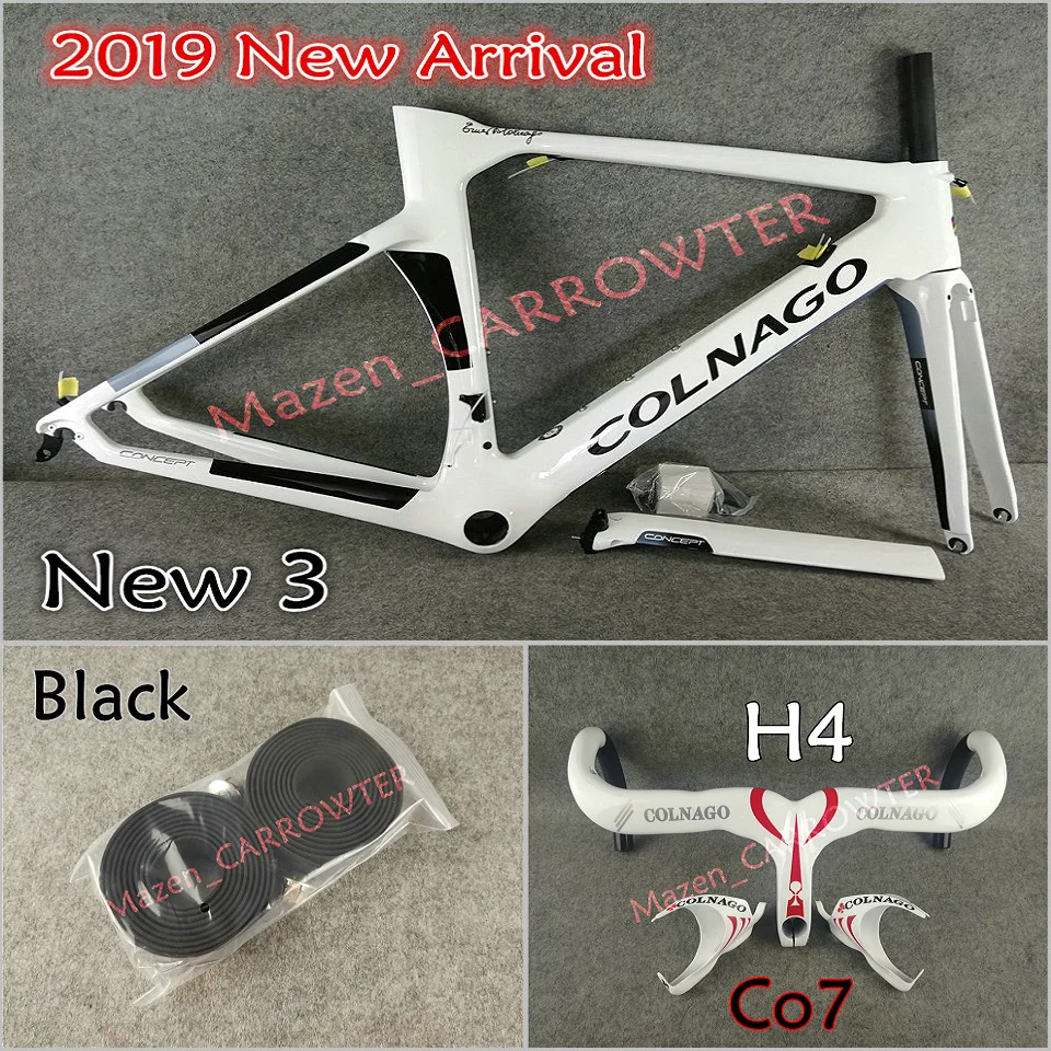 Package 4 NJWH Белый Черный Colnago концепция карбоновые шоссейные рамы руль седло бутылки клетки 50 мм карбоновые колеса A271 ступицы - Цвет: Package 4