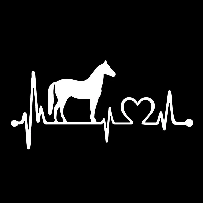 

Car Sticker Fashion Horse Heartbeat Decoration Car Sticker Animal Shape Car Decal Decoration PVC Cover Scratch, 20cm*10cm