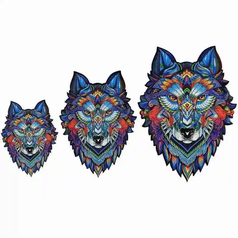 

Wooden Jigsaw Puzzles Wolf Shape Puzzle Pieces Best Gift for Adults Children Puzzles, Ideal For The Family Game Collection
