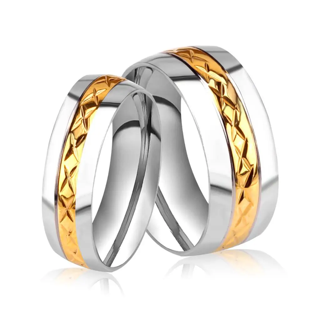 Обручальные кольца LUXUKISSKIDS золотистые стальные цветные ювелирные аксессуары для