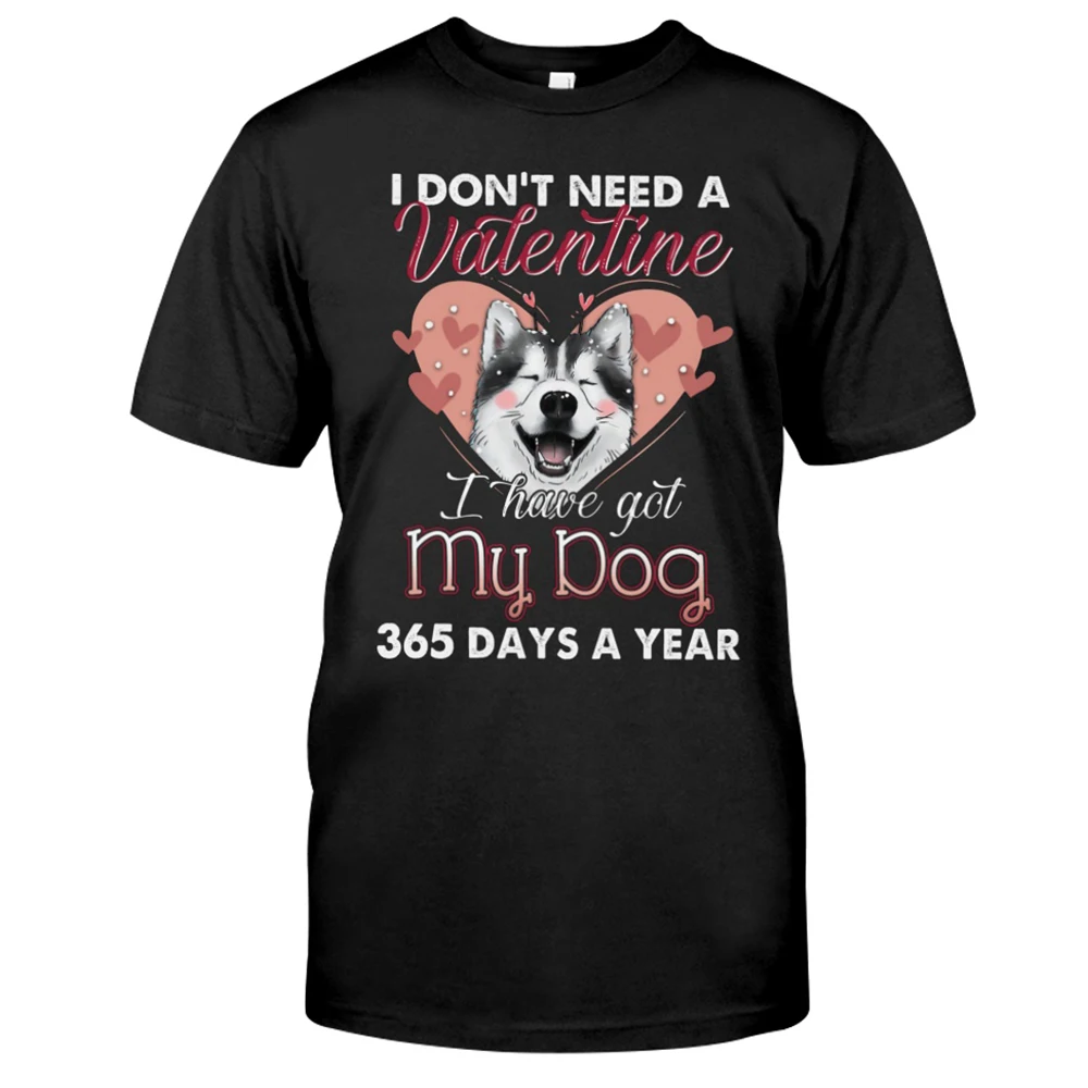 

CLOOCL Cotton T-Shirt Cute Dogs Valentine 3D Print T-Shirts Casual Short Sleeve Tees Tops Funny Cotton Black Tees Drop Shipping