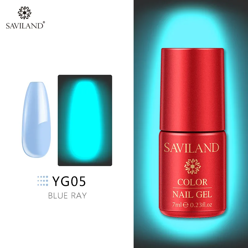 7ml YG05 Светящийся лак для ногтей SAVILAND, не протирает верхнее покрытие, 6 цветов, светящийся в темноте, Гель-лак для ногтей, отмачиваемый, УФ-Гель-лак, блеск в темноте - Цвет: 7ml YG05