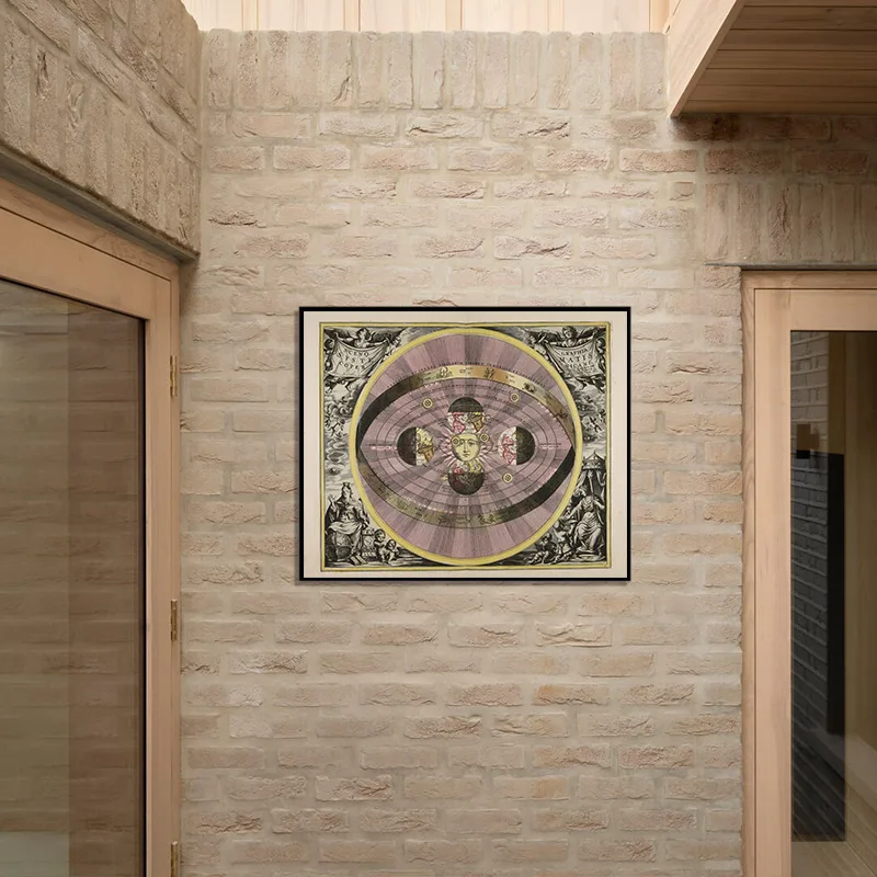 Картина на холсте из крафт-бумаги в стиле ретро | Дом и сад