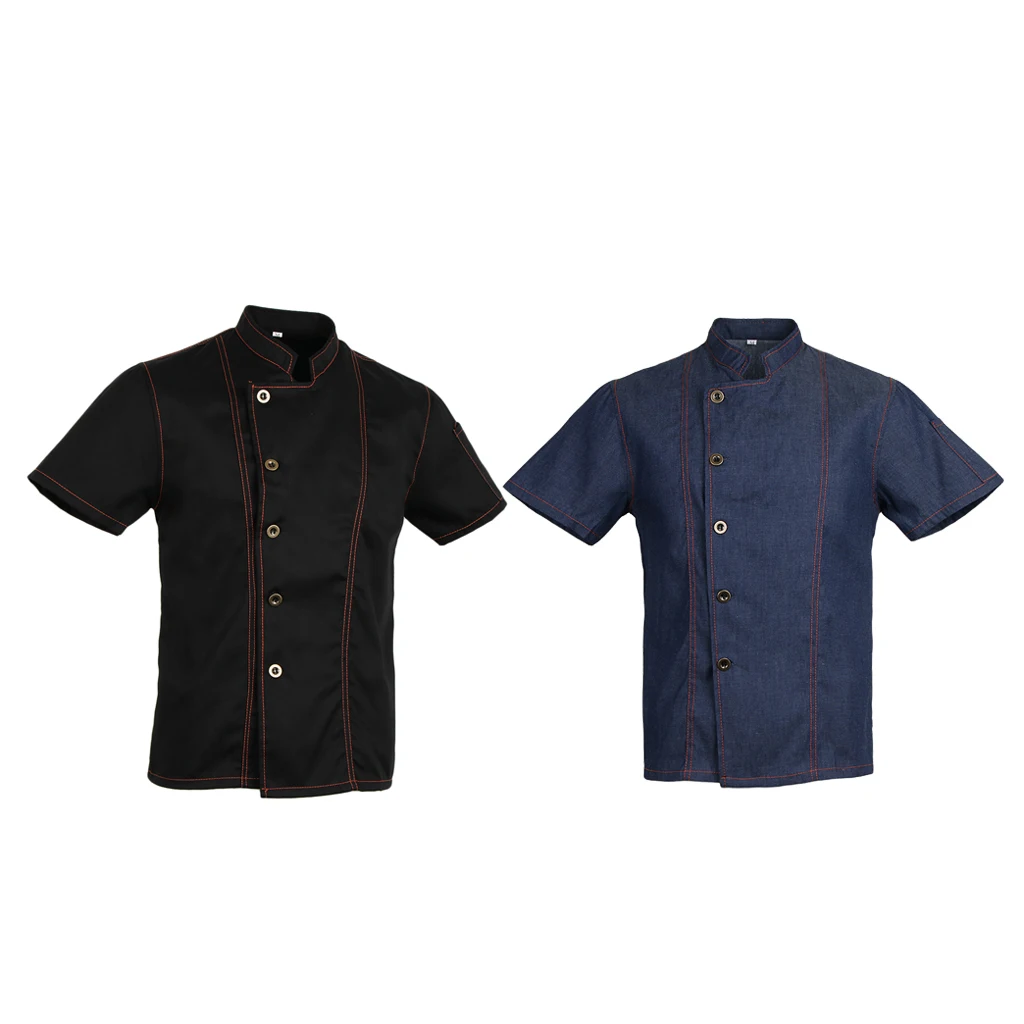 2 шт. джинсовая куртка для шеф-повара унисекс | Тематическая одежда и униформа