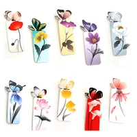 5pcs flower print bookmark stationery books marks mini paper 3d stereo butterfly bookmarks for kids student school supplies