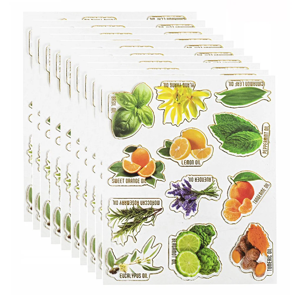 

Этикетки для бутылок с эфирным маслом, 10 листов