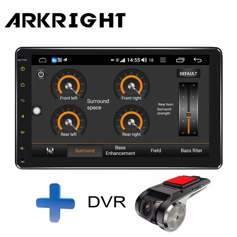 HU-DVR ARKRIGHT " автомобильный DVD gps android 8,1 Автомагнитола стерео 4+ 64 ГБ gps навигация ips/DSP/Carplay 4g Восьмиядерный мультимедийный плеер - Цвет: HU-DVR