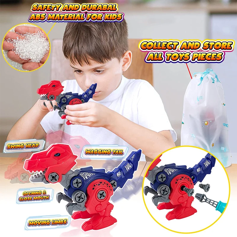 5 in 1 Dinosaur Building Toys DIY Transform Into Robot Set Learning Educational Kit for Kids Boys Birthday Christmas | Дом и сад