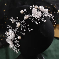 flower hairband jewelry korean handmade pearl hair band headdress white wedding dress accessories