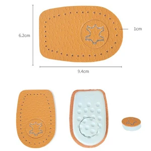Imported 1Pair Women Heel Cushion Inserts Sole Leather Insoles Latex Heel Pads For High Heels Cowskin Shoes P