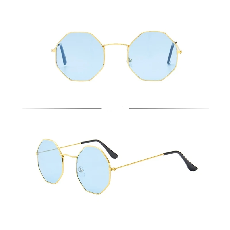 Ретро многоугольные металлические очки анти синий светильник винтажные