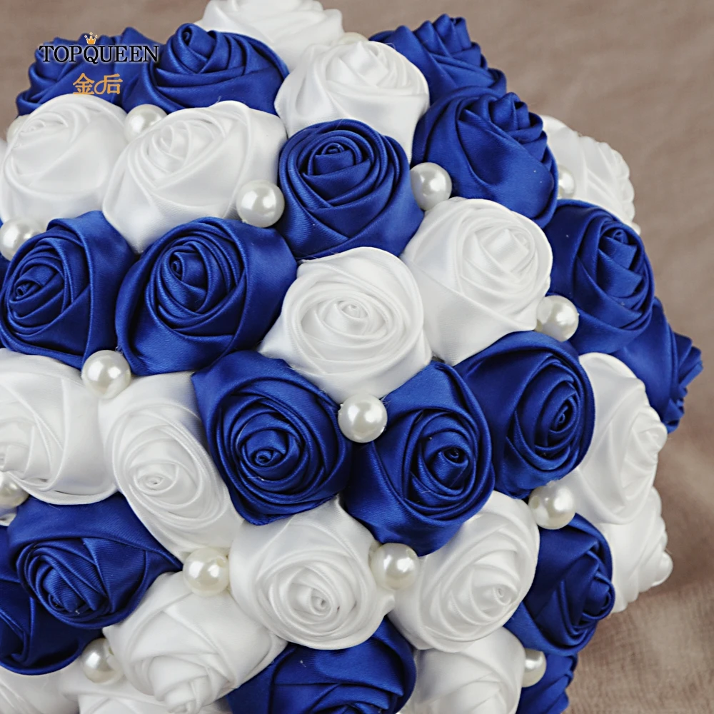 TOPQUEEN F4 RBL свадебный букет невесты искусственные розы букеты шелковые с ручкой