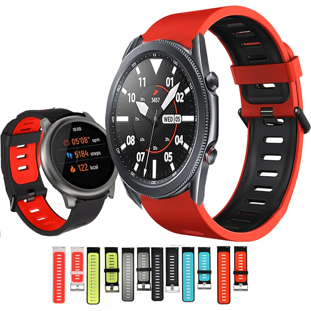 Ремешок силиконовый для Samsung Galaxy Watch 3 спортивный сменный Браслет смарт часов 22 мм