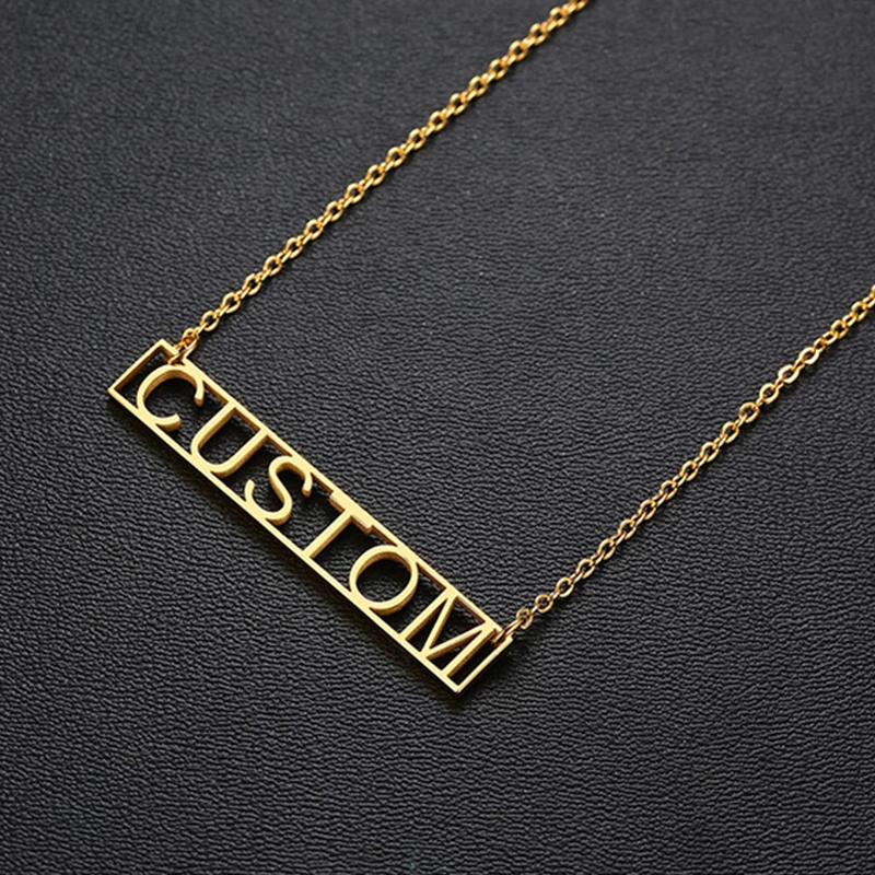 Полое ожерелье на заказ римская цифра дата греческое с буквами из нержавеющей