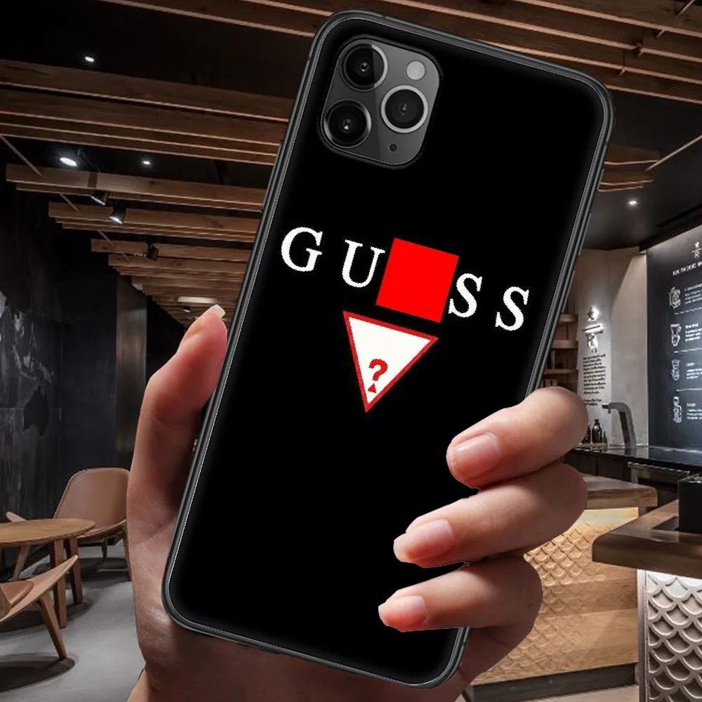 

GUESS Phone Case For Iphone 4 4s 5 5S SE 5C 6 6S 7 8 Plus X XS XR 11 12 Mini Pro Max 2020 black Cover Pretty Back Silicone