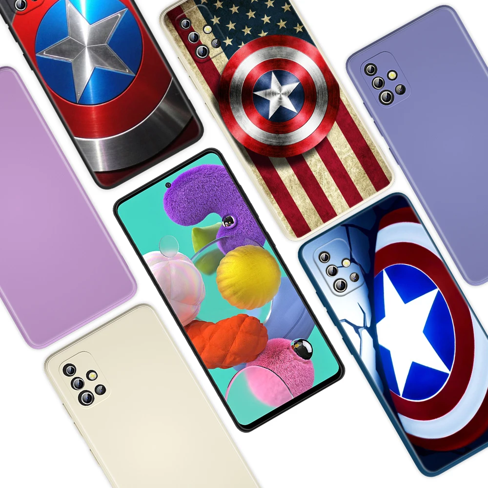 

Avengers Marvel Captain America For Samsung Galaxy A72 A52 A71 A51 A32 A31 A12 A11 A91 A81 A02 Liquid Silicone Soft Phone Case