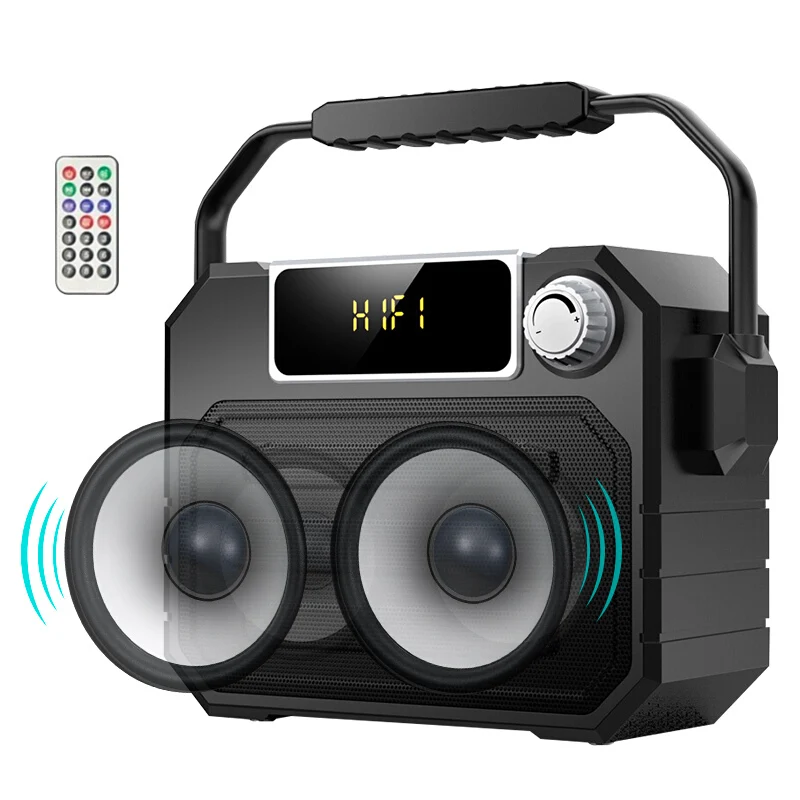 Standard No Mic Newsmine A113 открытый динамик Bluetooth пульт дистанционного управления беспроводной портативный квадратный двойной микрофон вечерние Запись TF сабвуфер - Цвет: Standard No Mic