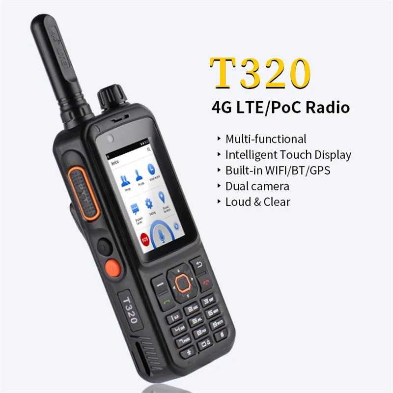 Inrico T320 Zello Radio 4G LTE Network Walkie Talkie 50km 100 km Android POC Transceiver Dual SIM Card Smart Phone for Hunting