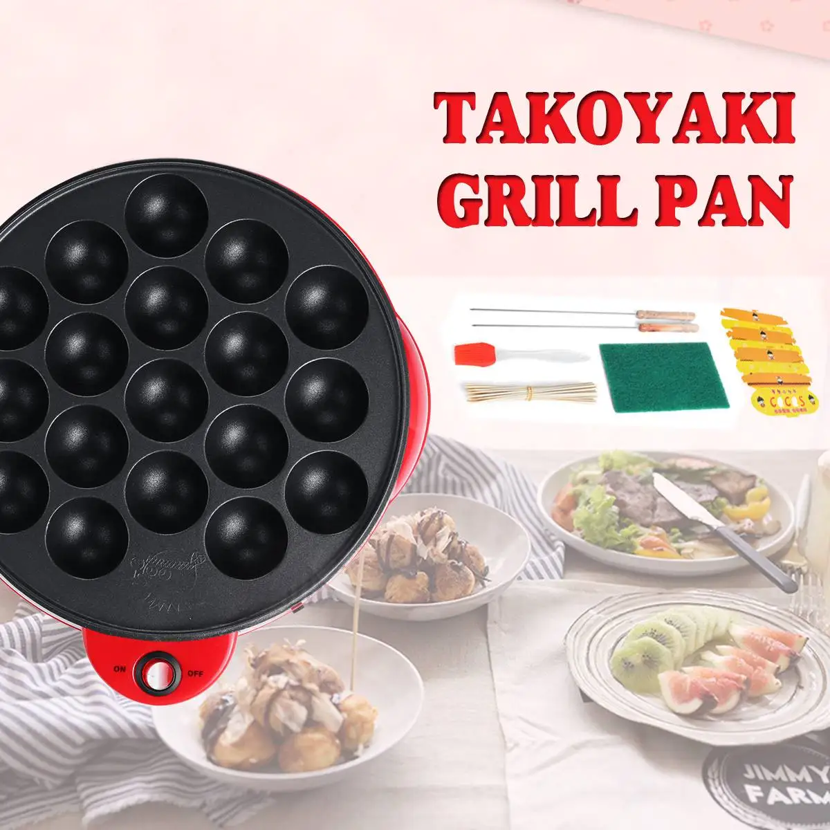 Профессиональные 18 отверстий шарики из осьминога производитель Takoyaki машина для выпечки электрическая мини-Плита Кухонная Плита Гриль сковорода 650 Вт